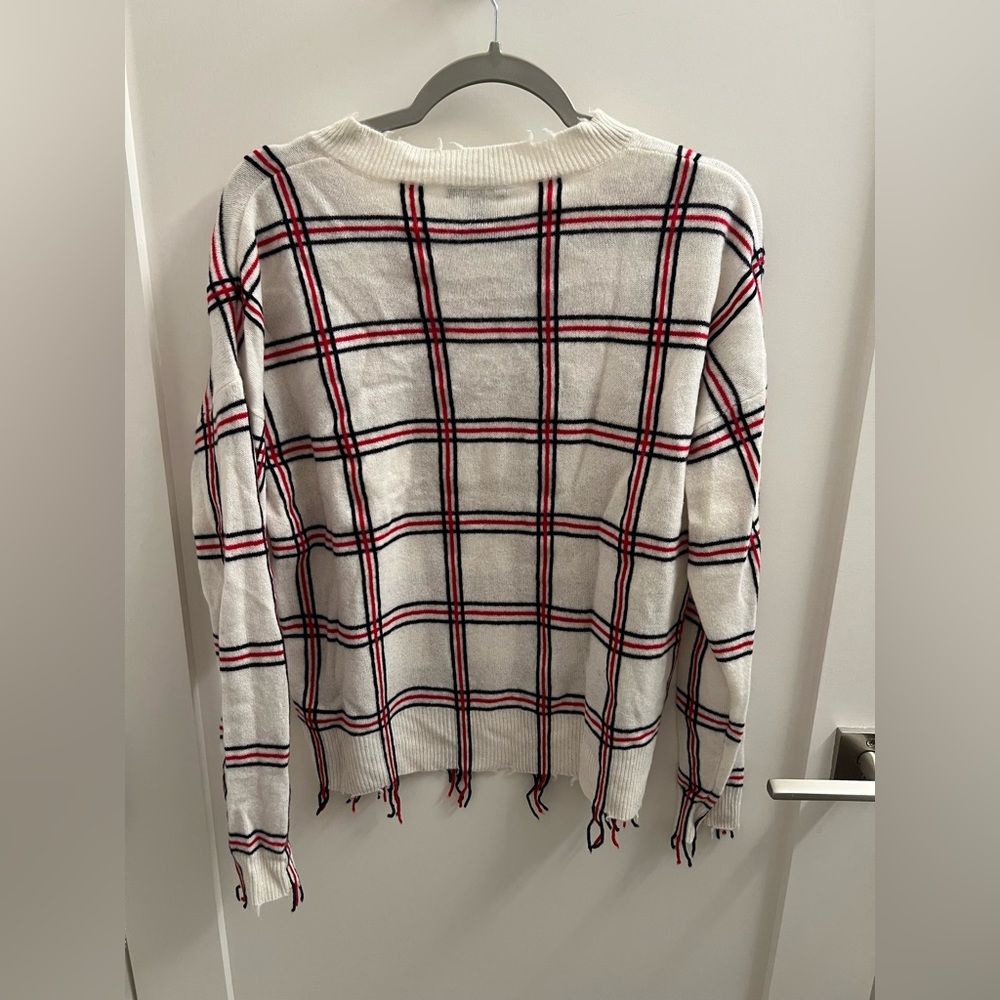 AQUA Plaid Cashmere Sweater - Picture 3 of 3